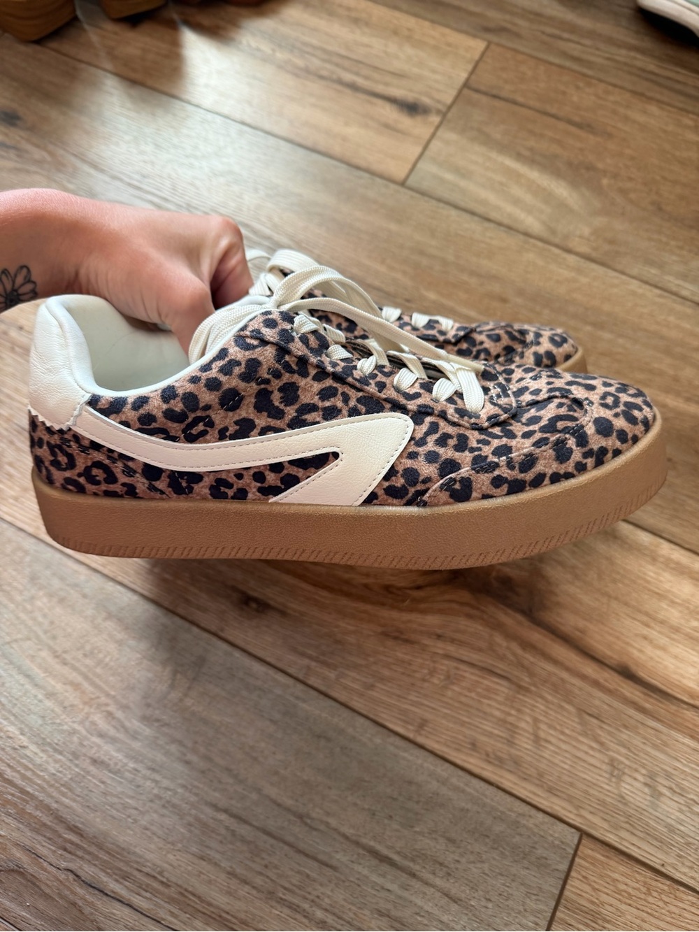 Dolce Vita Leopard Print Sneakers with White Accents